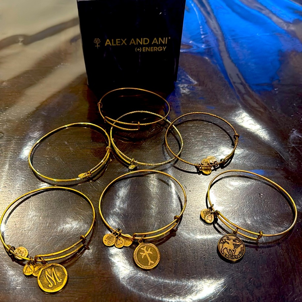 Alex and Ani set of 6 bracelets